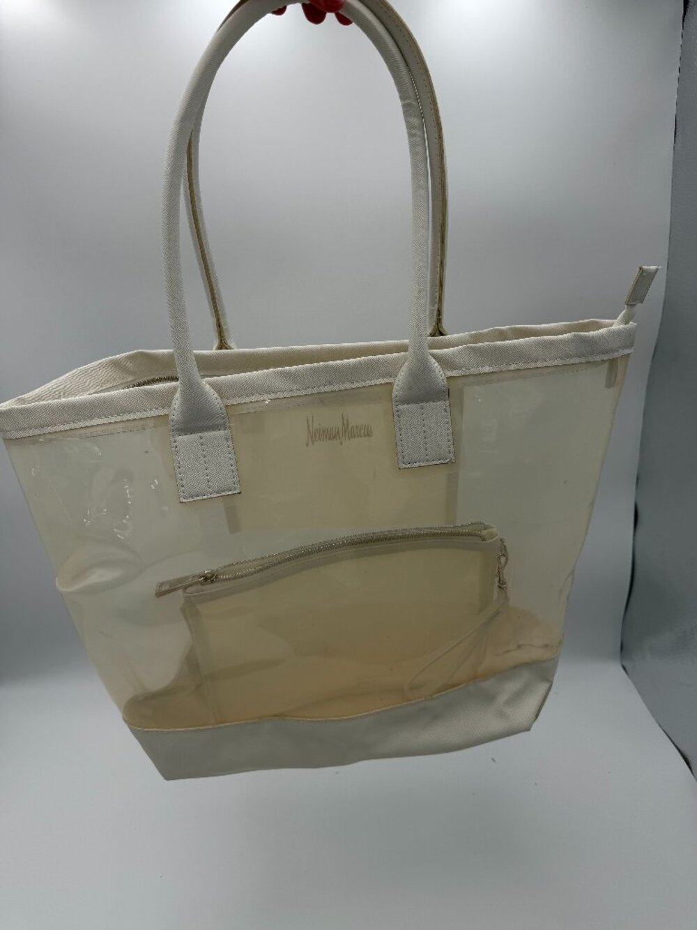 Neiman Marcus Clear PVC Beach Tote Bag